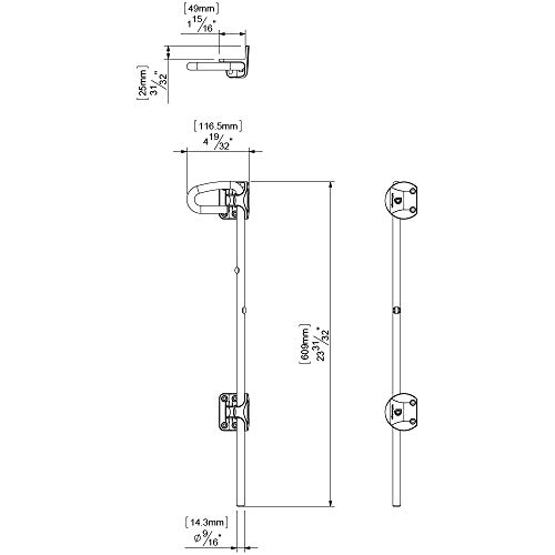 D&D Technologies Qb224 Q-Bolt Drop Bolt, Padlockable With Padlock Storage Feature, For Square Post Wood & Vinyl Gates, 24" Length #TOP4