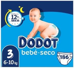 Dodot Bebé Seco - Pañales Talla 3 (6-10kg) - Pack con 186 Pañales