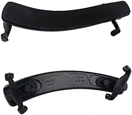 Meech Shoulder Rest for Violin 4/4 Collapsible Plastic Material with Thick Sponge Violin Shoulder Rest 4-4-3/4 Universal Black