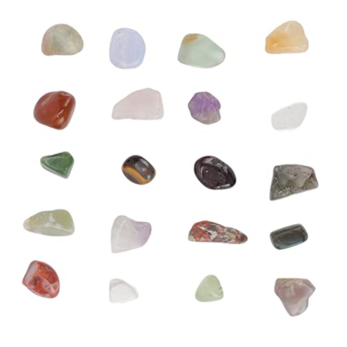 Juego de 20 Piezas de Piedras Preciosas Naturales, Pulido Refinado, Juego de Rocas artesanales de Alto Brillo para Material didáctico, Regalos de colección