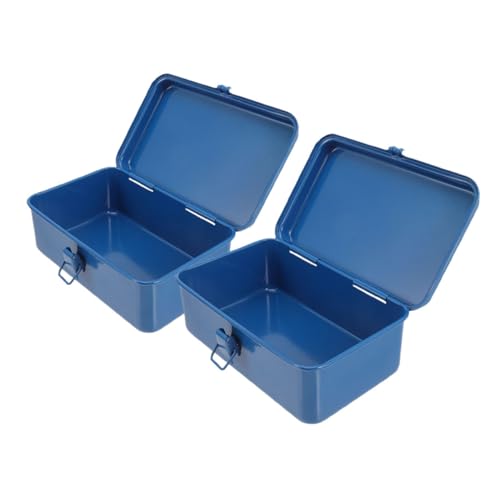 Generico 2 Pz Cassetta Degli Attrezzi Valigetta Per Attrezzi Domestici Contenitori Per La Conservazione Dei Vestiti Valigetta Porta Valigia Blue Lamiera Di Ferro