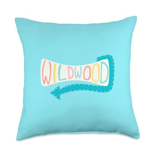 Wildwood, NJ Retro Motel Sign Style Souvenir Throw Pillow
