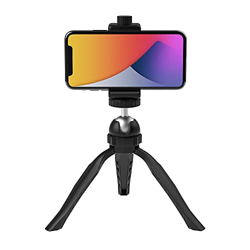 Trípode para teléfono y cámara de mesa con soporte para smartphone y cámaras web pequeñas 6