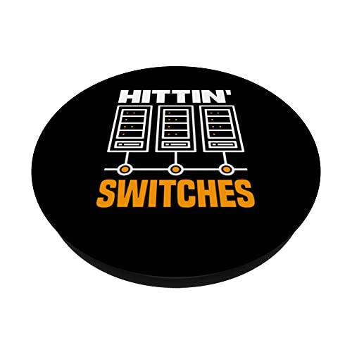 Hittin' Switches Network Admin PopSockets Swappable PopGrip, Black - Image 2