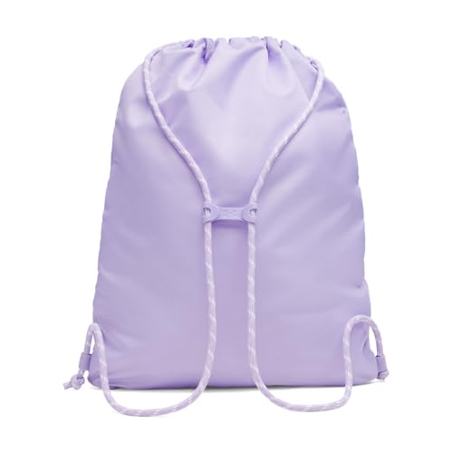 Image of Under Armour Unisex Hustle Sackpack, (538) PURPLE /Metallic Silver, One Size Fits Most