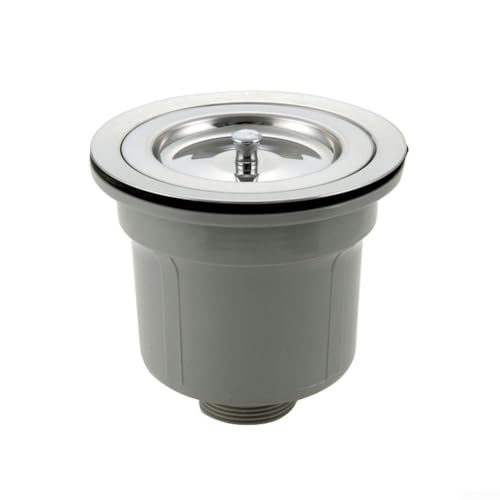 Honseadek Escurridor de fregadero de cocina de acero inoxidable de 140 mm con kit completo de residuos para cesta de filtro de lavabo y colador de partículas grande eficiente