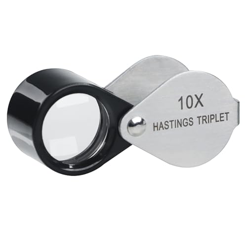 10X Jewelers Loupe Hastings Triplet Loupe Magnifier with 16mm (0.63inches)