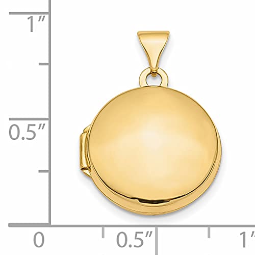 14K Yellow Gold Domed 16Mm Round Photo Pendant Charm Locket Chain Necklace That Holds Pictures Oval Fine Jewelry For Women Gifts For Her #TOP2