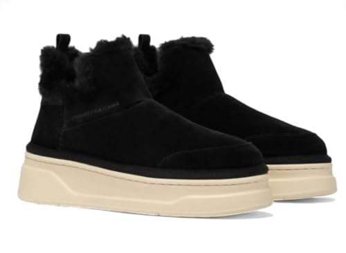 Crime London, Fluffy, hohe Keilschuhe, High Sneaker, Mode (Innenhaar), Schwarz , 37 EU