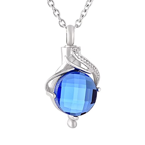 Médaillon urne funéraire collier pendentif cinéraire acier et cristal