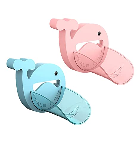 Faucet Extender, Blue and Pink Faucet Extension with Cartoon Crab Faucet Cover, Hand Washing Device for Children Toddlers Kids Babies(2PCS)