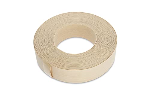WoodPress® 22 mm Bois d'Érable Véritable Bande de Chant en Placage Préencollé - Rouleau de 7,5 m - Application à Repasser facile à faire soi-même, couvre le bord d'un panneau MDF standard Cover