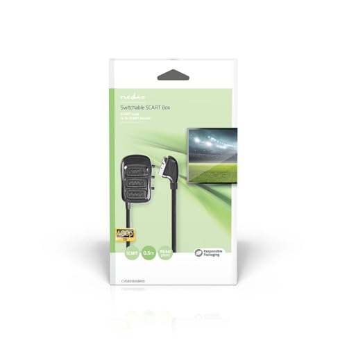 SCART-Schaltbox - SCART Stecker - 3X SCART Buchse - Vernickelt - Maximale Auflösung: 800x480 - 0.50 m - Rund - PVC - Schwarz - Box