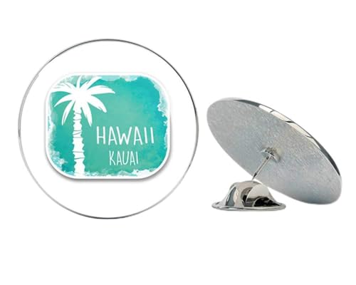 Kauai Hawaii USA Flag Round Metal 0.75