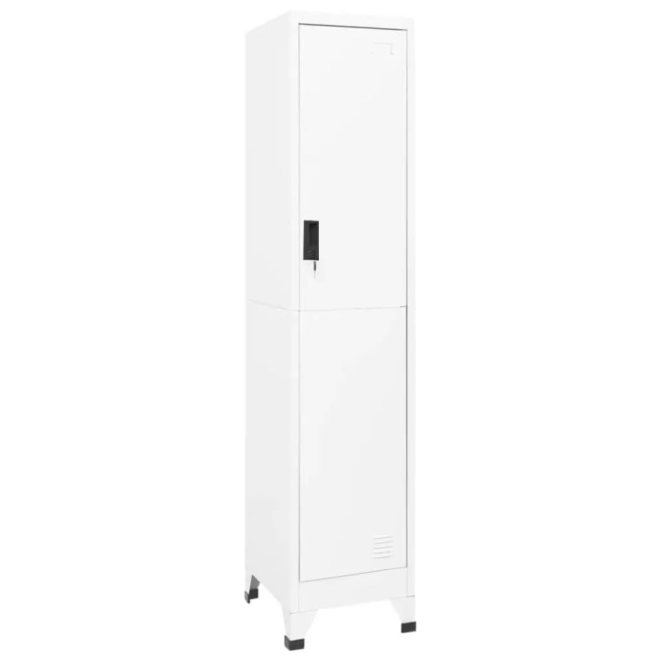 Armadietti Metallici Armadietti per spogliatoio Armadietto con Serratura Bianco 38x45x180 cm in Acciaio Per impiegati casa ufficio scuola palestra