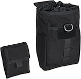 EXCELLENT ELITE SPANKER Tactique Sac à Pochette Utilitaire Pliable Pochette Utilitaire pour Magazines à Cordon de Serrage Poche de Delestage Militaire（BLK）