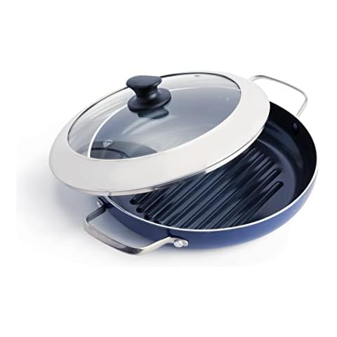 Blue Diamond Cookware Diamond Infused Ceramic Nonstick Grill Pan Cover