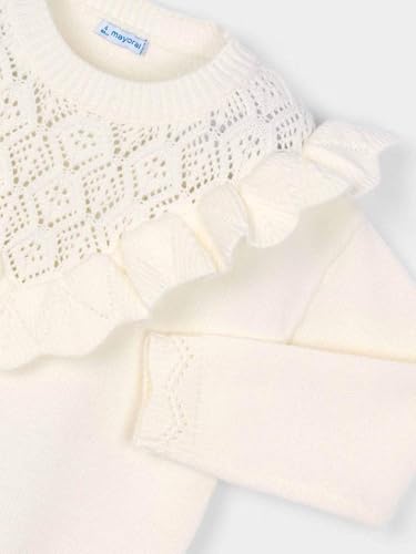 Mayoral Open Knit Sweater for Girls Macchiato3