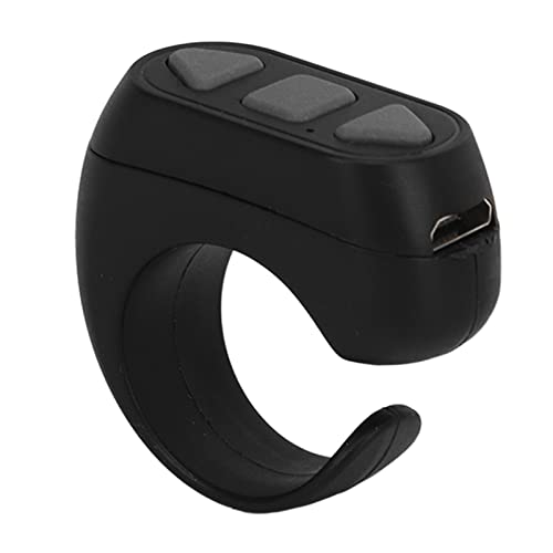 Turner de Página de Control Remoto Bluetooth, TikTok para la Aplicación Kindle Clicker de Anillo de Desplazamiento Remoto, Controlador de Anillo de Grabación de Video Bluetooth, (Negro)