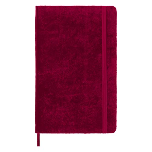 Moleskine Cuaderno Con Rayas, Edición Limitada De La Colección Velvet, Tapa Dura De Terciopelo Y Cierre Elástico, Color Rosa, Gran Formato, 144 Páginas