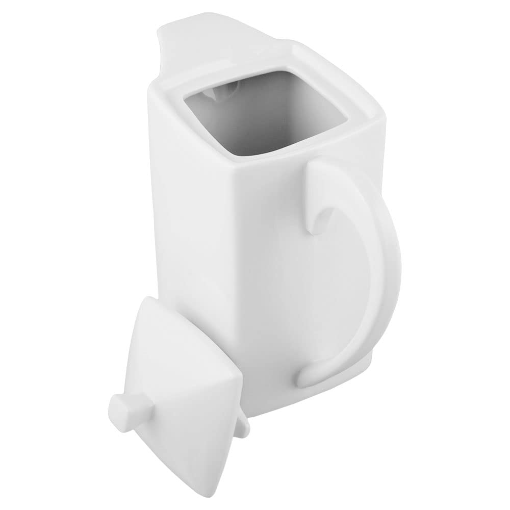 Théière Dajar Porto 600ml - Porcelaine Blanche - Design Moderne - Lave-vaisselle Micro-ondes