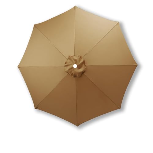 10 ft Umbrella Canopy Replacement 8 Ribs Fit Outdoor Patio Umbrella (Khaki)