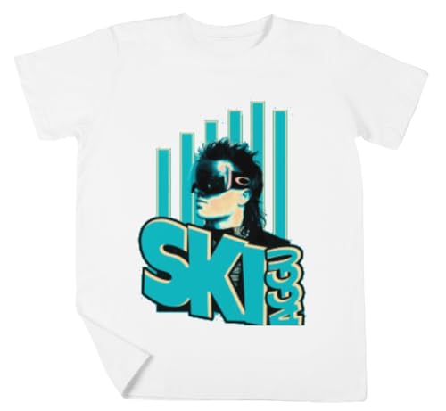 Photo de Luxogo Ski Aggu Garçon Filles Unisexe Blanc T-Shirt Manches Cortes Kids White T-Shirt