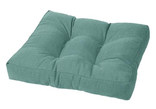 Cushion Source Tufted Ottoman Cushions, 21"X 17" Indoor and Outdoor Durable Tufted Cushion Made with Fade Resistant Sunbrella Fabric, Sunbrella Makers Cast Breeze