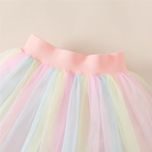 Image of 4th Birthday Outfit Girl,4 Year Old Fourth Four Shirt Skirt Outfit for Toddler Girls