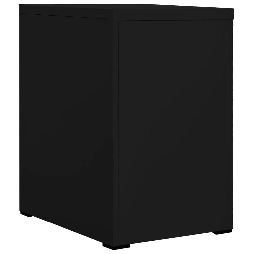Armadietto portadocumenti in metallo con 2 cassetti, per ufficio, in acciaio, colore nero, 46 x 62 x 72,5 cm, resistente ed elegante, soluzione di archiviazione per casa o ufficio