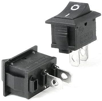 2 Pcs SPST ON OFF Rocker Switch Pin Panel Mount AC 6A 250V 10A 125V | 2-Pack Black SPST Rocker Switches, 6A 250V/10A 125V, 0.8x0.6x1 inch