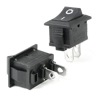 Interrupteur 2 broches AC 125V 10A SPST noir commutateur bascule encastrable