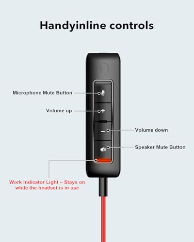 Image of USB Headset with Mic for PC, Over-Ear Computer Laptop Headphones with Noise Cancelling Microphone in-line Control for Home Office Online Class Skype Zoom