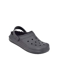 Chums Ladies Wide Fit Fleece Lined Clog Cosy Indoor & Outdoor Slip-On Lightweight Clogs Black 6