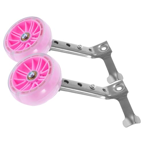 Ruedas de entrenamiento universales para bicicletas, juego reforzado de ruedas estabilizadoras rosas, soporte silencioso para equilibrio en ciclismo y entrenamiento de scooter miniatura 1