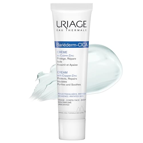 Uriage Bariederm-Cica Crema reparadora dermatológica multiusos 40ml- (pequeños cortes, quemaduras) para pieles dañadas con COBRE-ZINC y D-PANTENOL I Mejora...