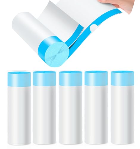 100pcs Small Tear-Free Drawstring Trash Bags 1.1 Mil 4 Gallon Unscented Garbage Bags for Bathroom Kitchen (White)