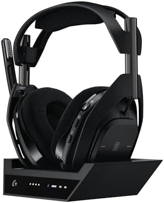 Logitech G Astro A50 X Lightspeed Wireless Gaming Headset + Base Station, PRO-G Graphene, PLAYSYNC Across Xbox Series X|S + PS5 + PC/Mac, Bluetooth, HDMI 2.1 Passthru - Black