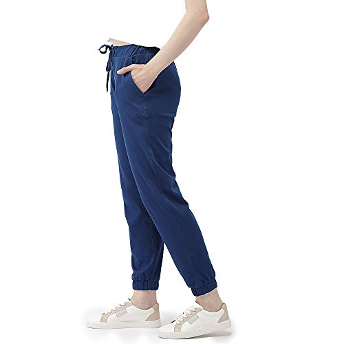 Image of GO COLORS Soft Cotton Blend Joggers Ankle Length for Women| Breathable, Mid Rise