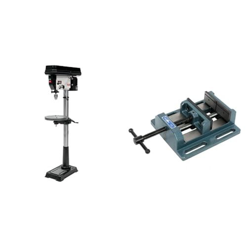 Image of JET 16-1/2-Inch Floor Drill Press Bundle with Wilton 6" Low-Profile Drill Press Vise (Models JDP-17MF & LP6)