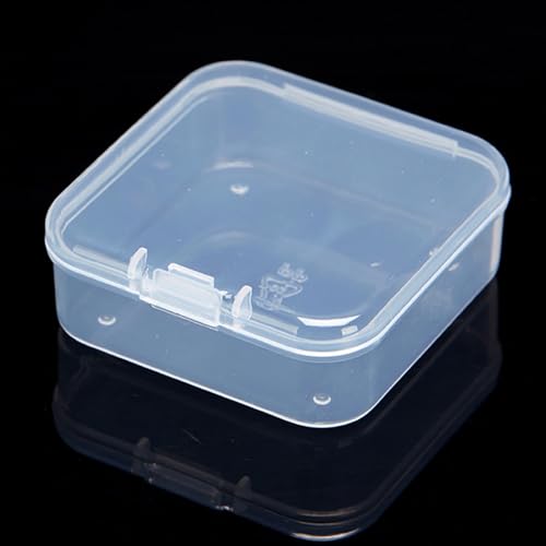Image of 24 PCS Square Empty Mini Clear Plastic Storage Containers (2.13 x 2.13 x 0.79 Inch), Clear Plastic Beads Storage Containers Box for Beads, Jewelry, Game Pieces and More