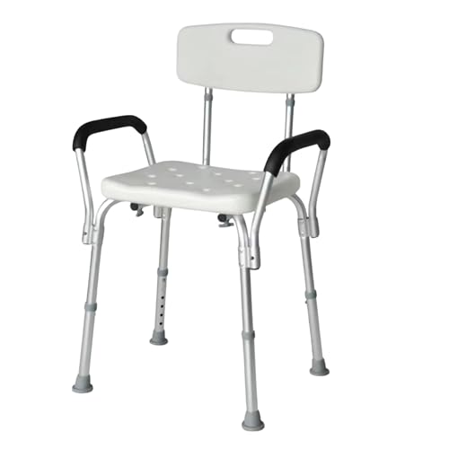 ORTOPAL Silla Ducha y Taburete Baño Todo en 1. Taburete Ducha Ortopédico Mayores y Niños con Reposabrazos y Respaldo Premium. Silla Ducha Personas Mayores: Antideslizante, Regulable, Cómoda y Segura