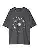 Remidoo Women's Casual Oversized T Shirt Short Sleeve Graphic Tee Letter Sun Moon Shirts, S-dark Grey, M #2