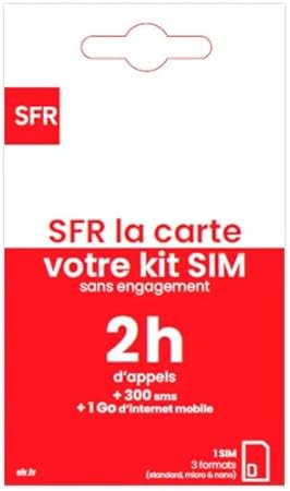 Nouveau SFR la Carte 2h appels + 300 SMS +1Go d'internet sans Engagement