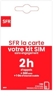Nouveau SFR la Carte 2h appels + 300 SMS +1Go d'internet sans Engagement