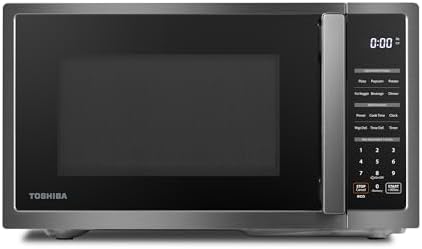 TOSHIBA Countertop Microwave Oven, 0.9 Cu.Ft, 900W, Black Stainless Steel