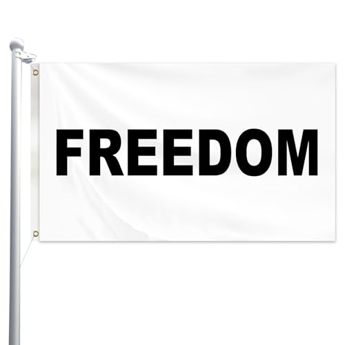 3x5Ft Freedom Flag with 2 Grommets America Freedom Flag Indoor Outdoor Garden Yard Home Decoration White