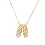 Collier Choker Ballerine Pendentif Chaussons De Danse Avec Cz Plaqué...