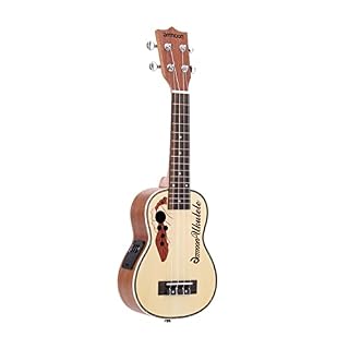 Ukulélé Ukulele Spruce 21″Ukulele15 frette 4 Cordes Guitare Mini avec intégré Eq Instrument de Musique à Cordes à Pick-up Instrument Ukulele (Color : Brown, Size : 21 inches) - Les Beatles, Paul McCartney, John Lennon, RIngo Starr, George Harrison