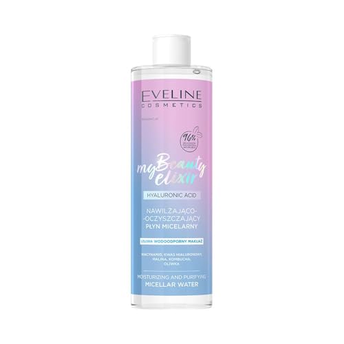 Eveline Cosmetics My Beauty Elixir - Agua micelar hidratante - Elimina el maquillaje impermeable, refresca y nutre la piel con kombucha, ácido hialurónico y frambuesa, 400 ml